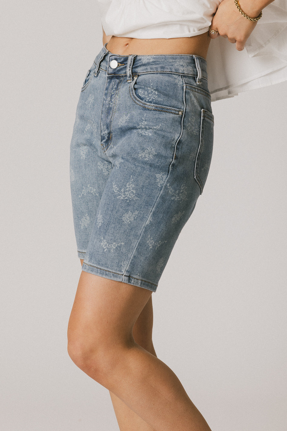 Floral Denim Shorts