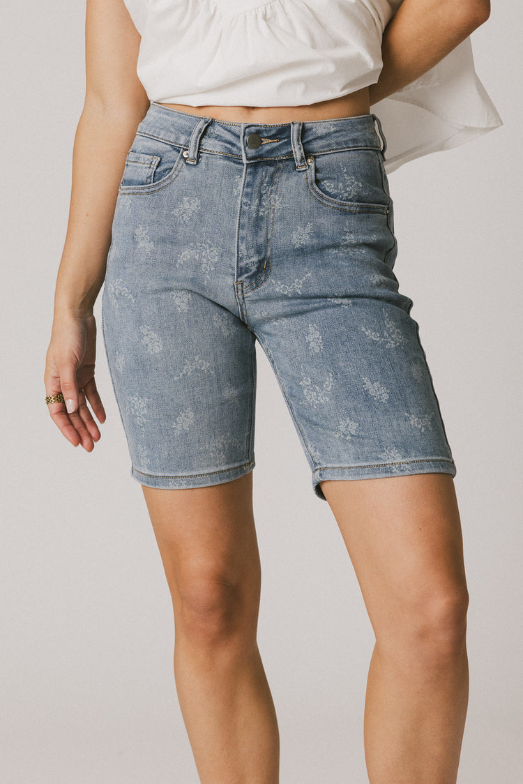 Alexsis Floral Denim Shorts