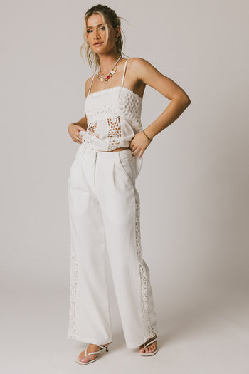 square neckline white top