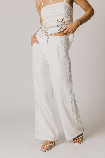 wide leg white pants