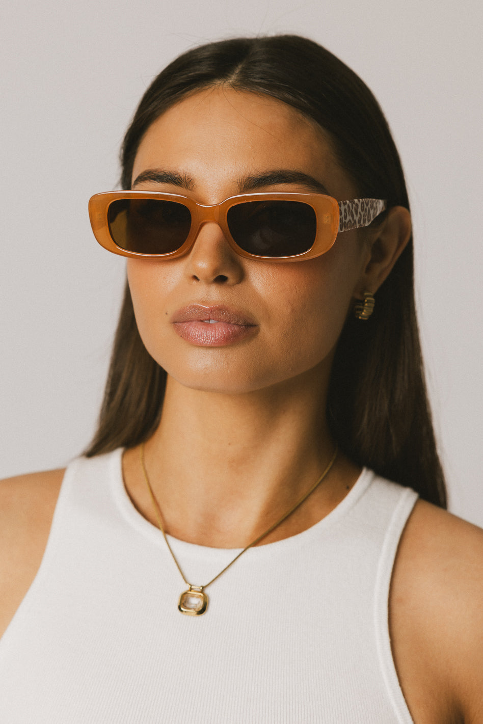 brown rectangle sunglasses