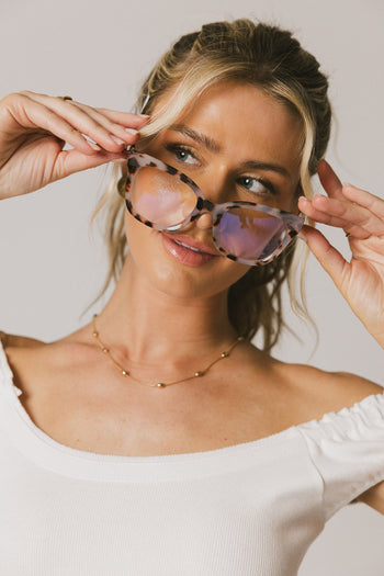 pink and brown glasses