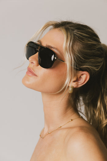 black temple tip sunglasses