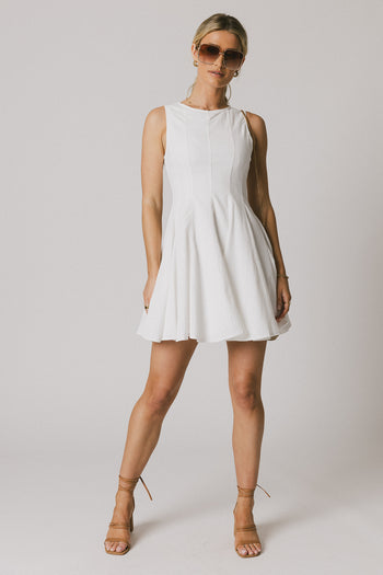 lined mini white dress