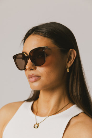 oversized brown sunglasses