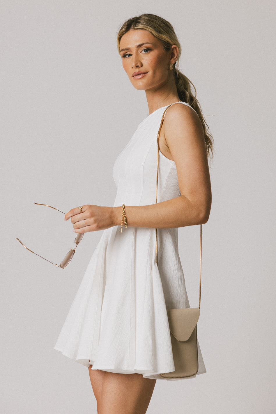 Liora Mini Dress in White - FINAL SALE Liora Mini Dress in White - FINAL SALE