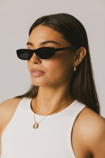 black oval sunglasses