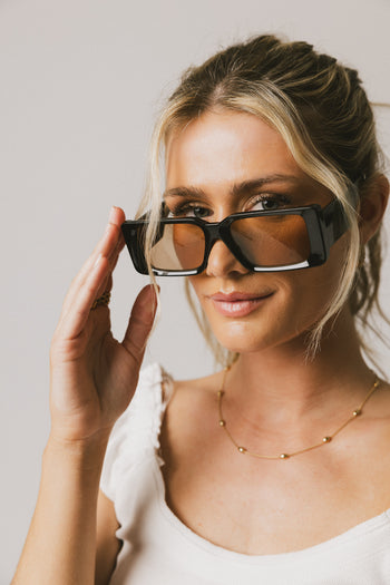 black rectangle sunglasses