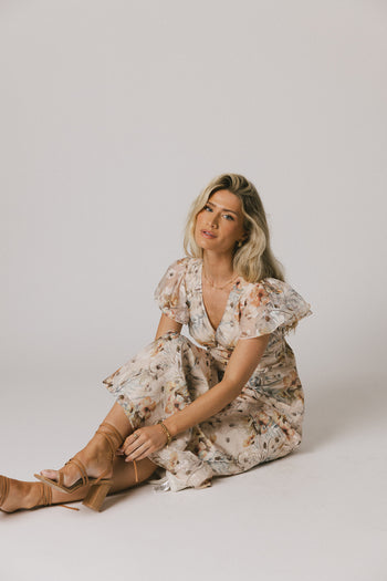 short flutter sleeve dress