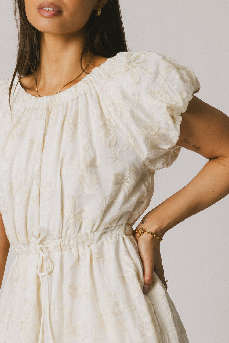 embroidered floral midi dress