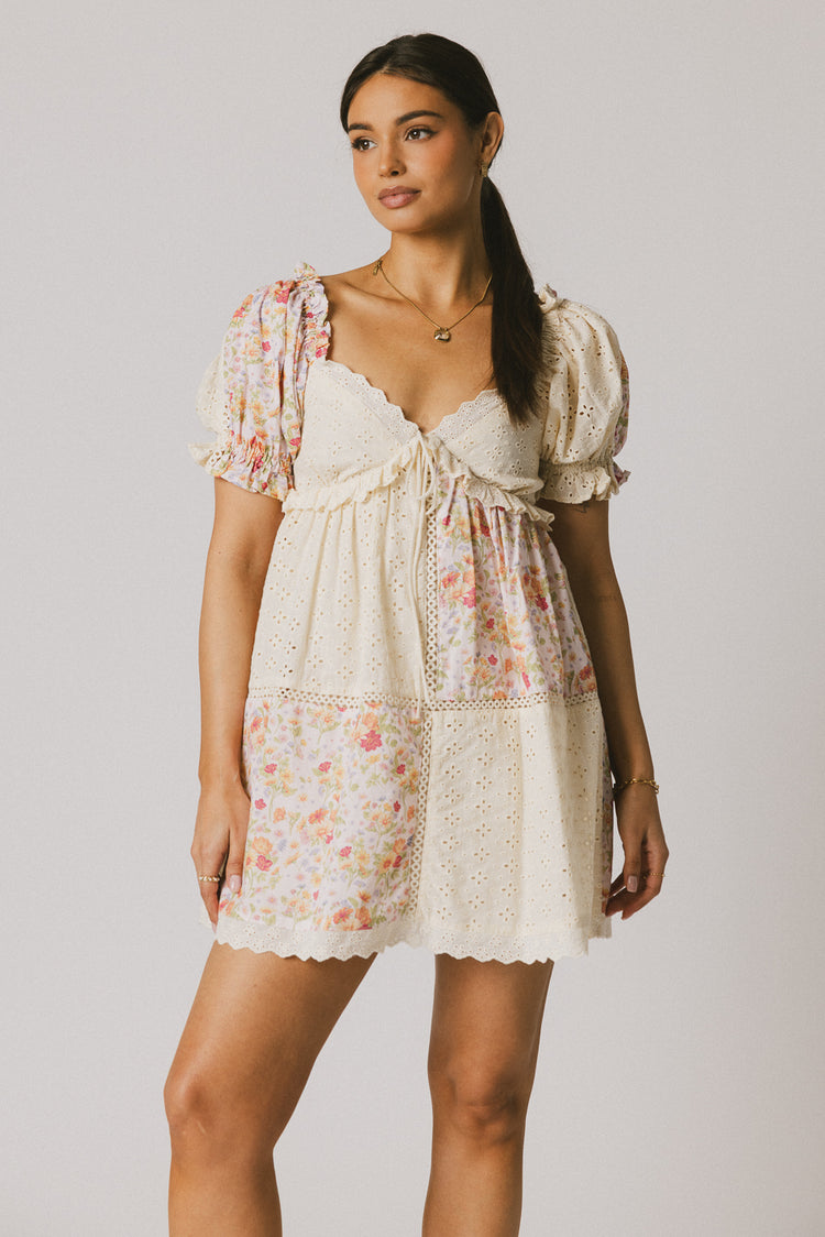 embroidered mini  dress 