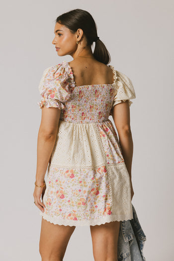 smocked back mini dress m