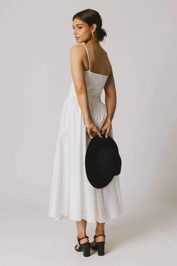 midi dress in white