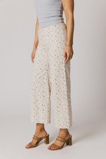 floral wide leg pants