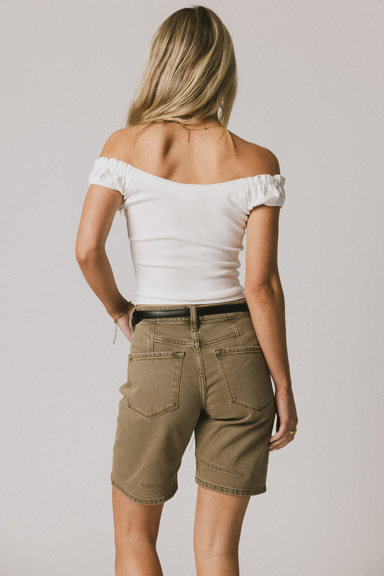 off the shoulder white tank