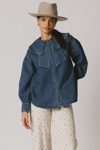 LONG SLEEVE DENIM TOP 