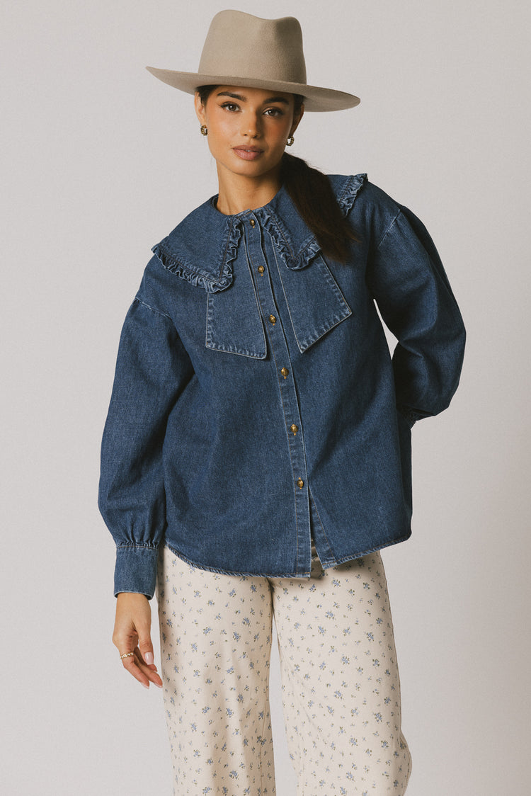 LONG SLEEVE DENIM TOP 