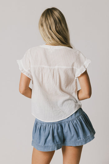round neckline sheer white top