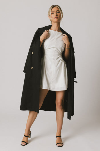 lined white tight dress