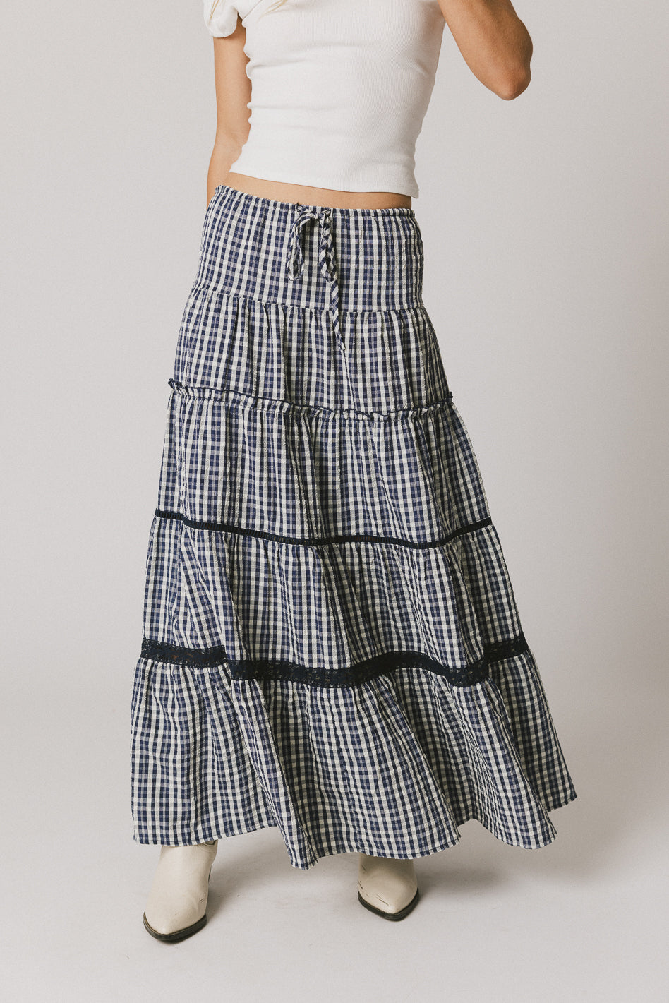 plaid maxi skirt