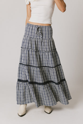 plaid maxi skirt