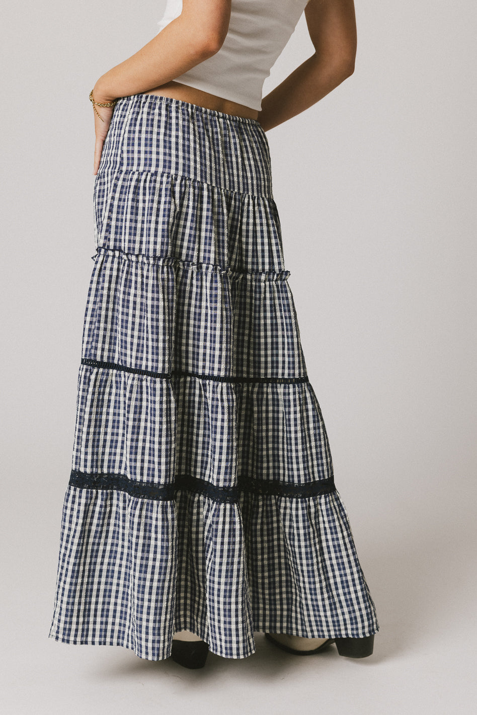 tiered maxi skirt