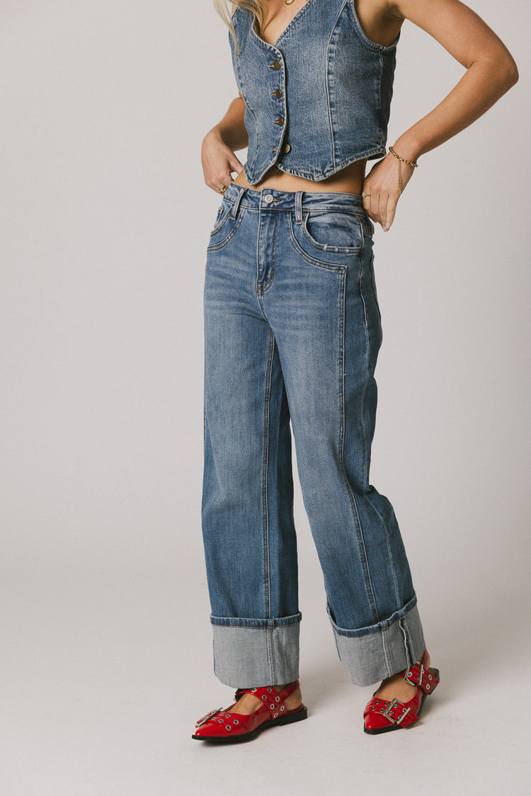 Fenna Cuffed Wide Leg Jeans