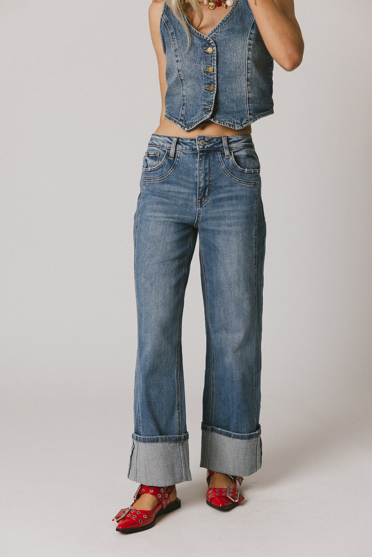 Fenna Cuffed Wide Leg Jeans