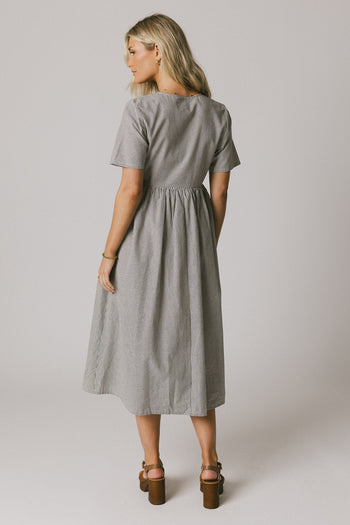 striped dress with short sleeves