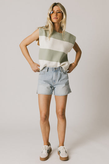 Camilla Striped Sweater in Sage - FINAL SALE