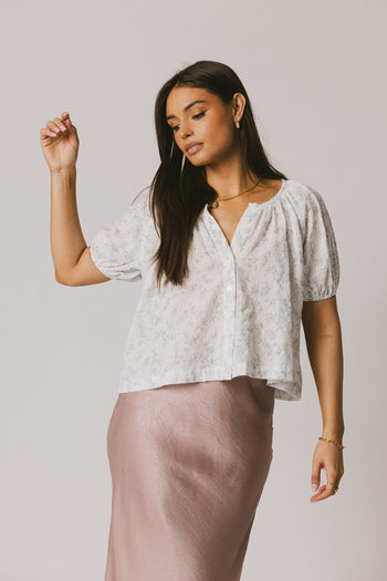 button up floral blouse 