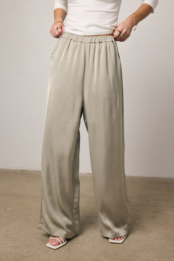 sage green wide leg pants