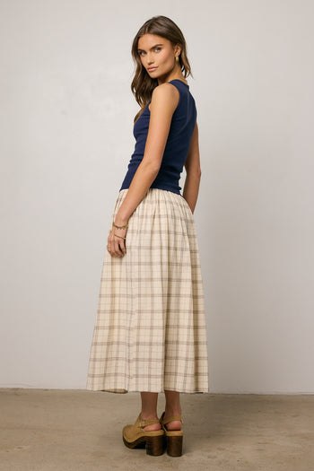taupe maxi skirt