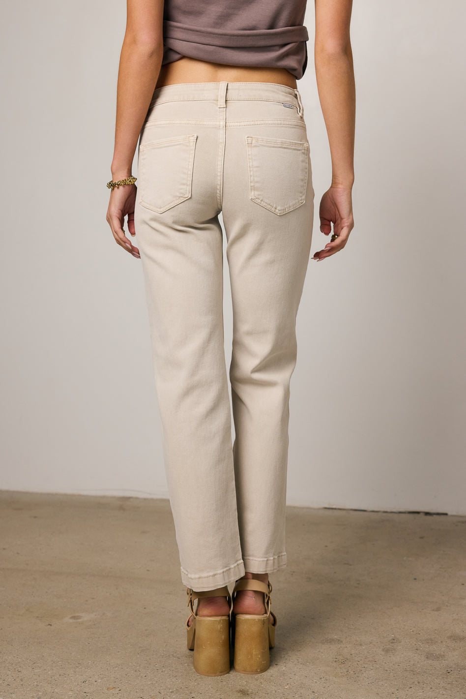mid rise beige jeans