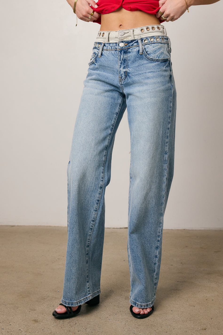 light wash denim jeans