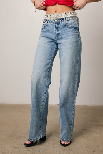 light wash denim jeans