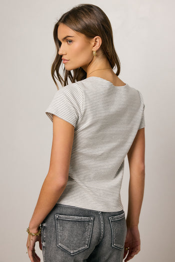 striped t-shirt in grey