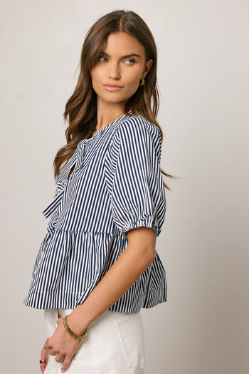 tie front peplum top