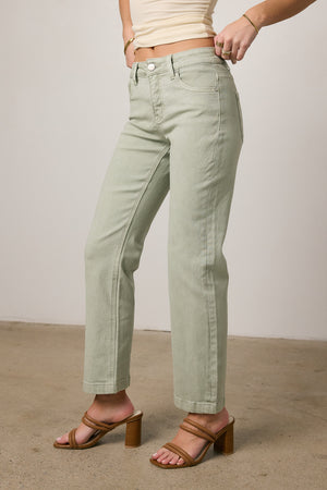 Nyla Straight Leg Jeans in Sage