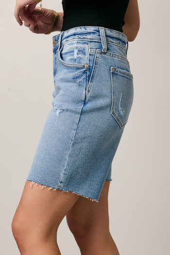 light wash denim shorts