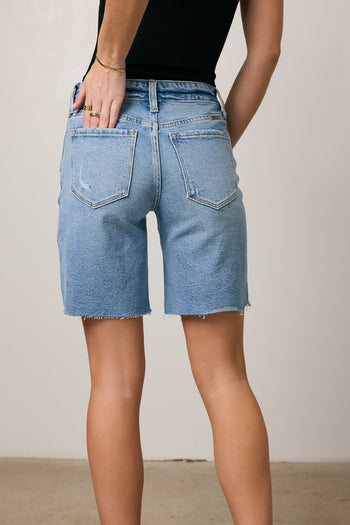 bermuda shorts with raw hem