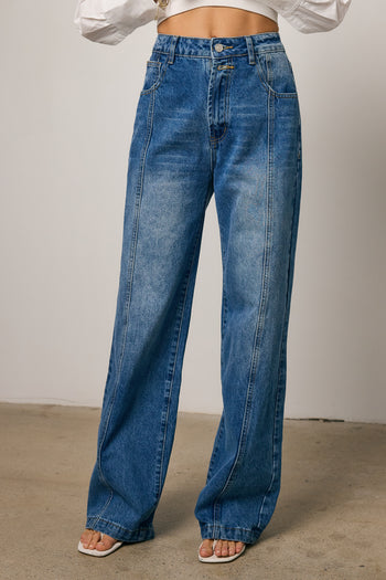 panneled jeans
