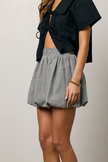 Rallie Bubble Mini Skirt in Black