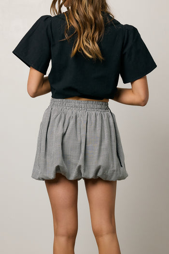 Rallie Bubble Mini Skirt in Black