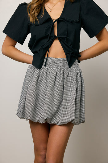 Rallie Bubble Mini Skirt in Black