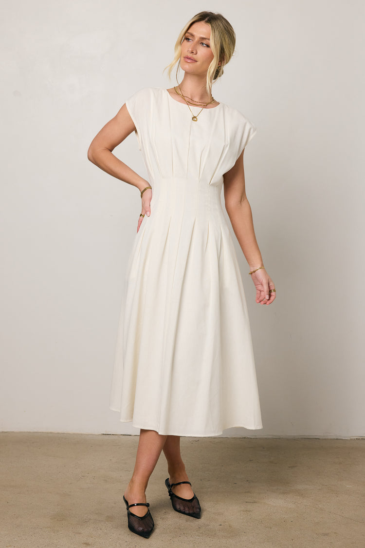 white midi dress