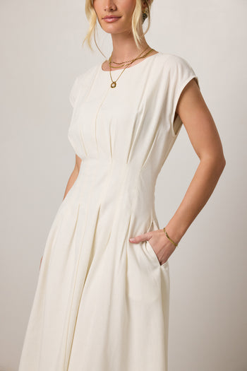 white dress with pockets