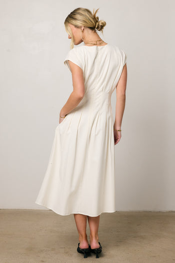 white dress with short sleeves