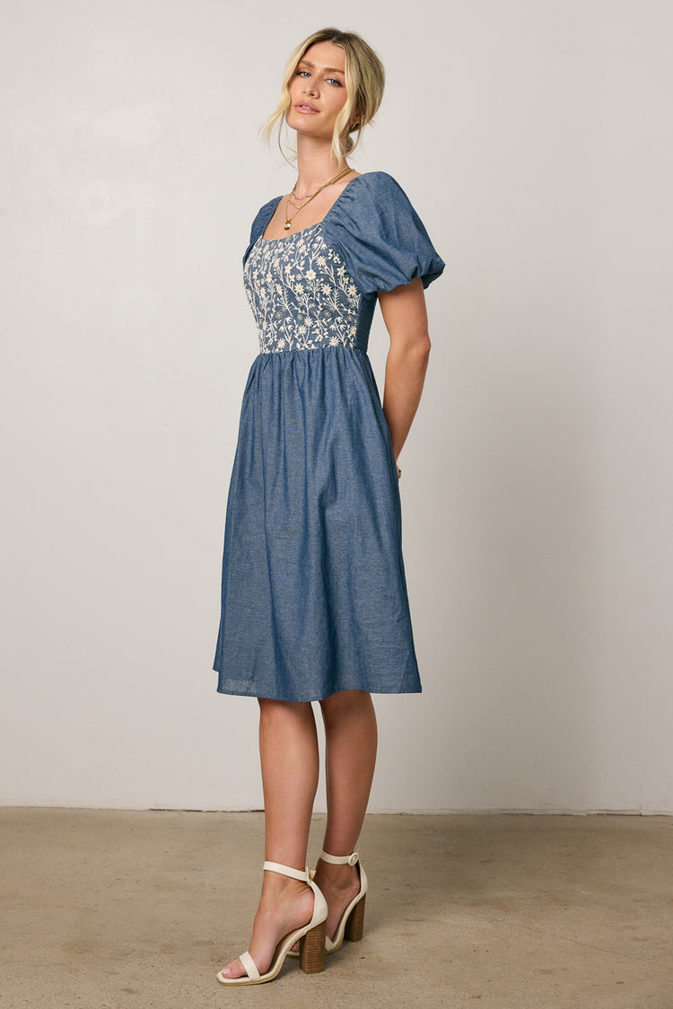 midi dress with floral detail