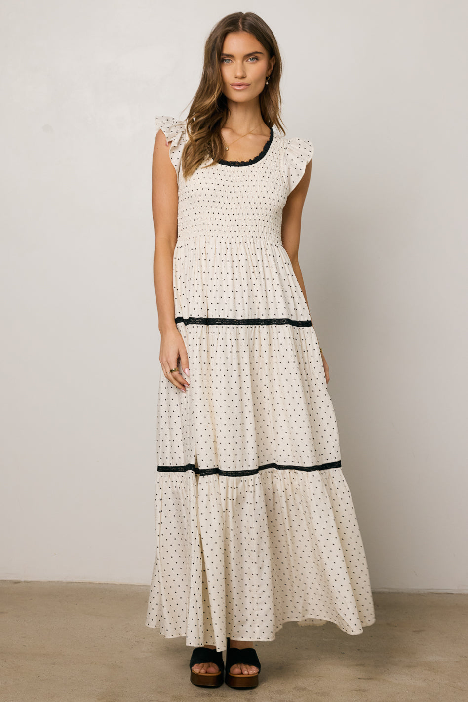 maxi dress with polka dots